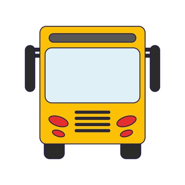 halk otobüsü frontview izole mavi çizgiler