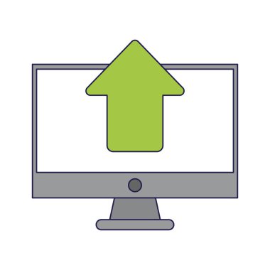 bilgisayar dosyalarını yükleyerek mavi çizgiler sembolü