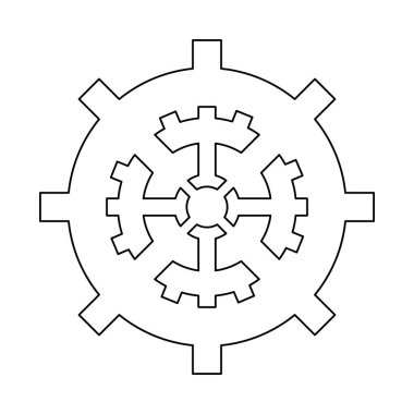 makine izole tekerlek siyah ve beyaz dişli