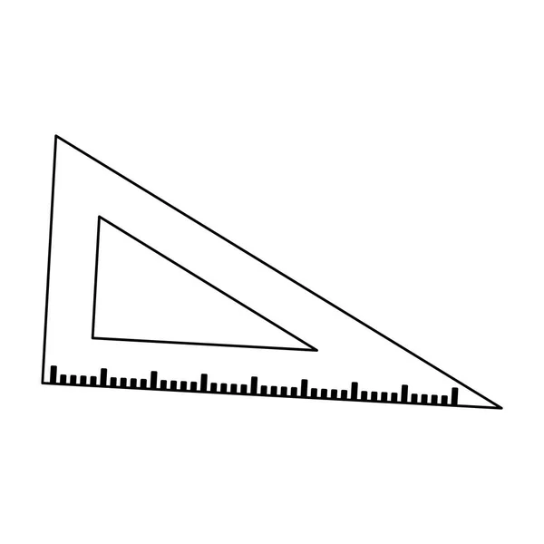 Dreieck-Lineal-Symbol schwarz-weiß — Stockvektor
