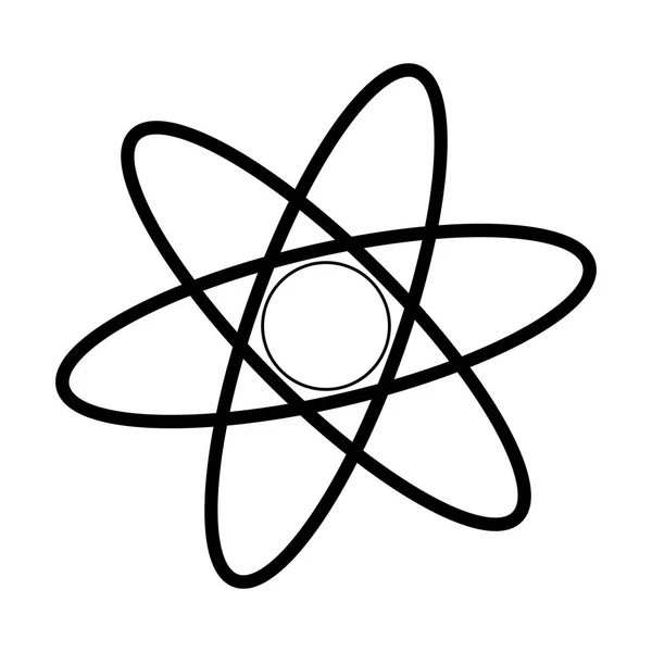 Atome science symbole noir et blanc — Image vectorielle