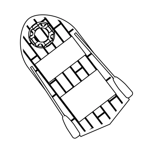 Bateau Bois Avec Flaot Avirons Illustration Vectorielle Conception Graphique — Image vectorielle