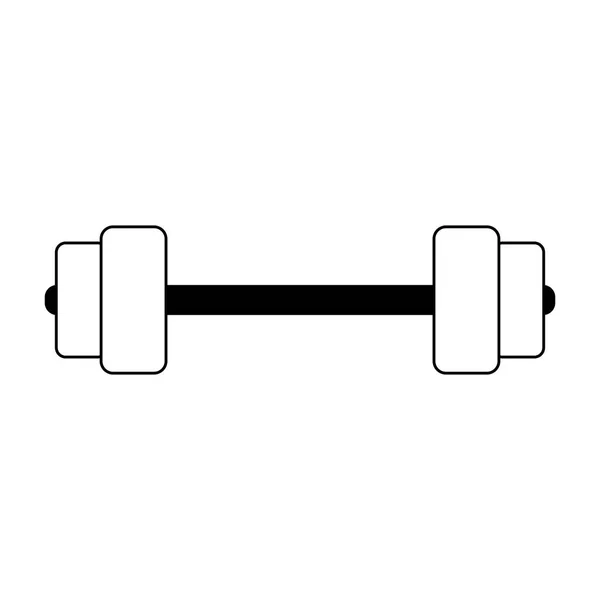 Tělocvičně činka zařízení černá a bílá — Stockový vektor