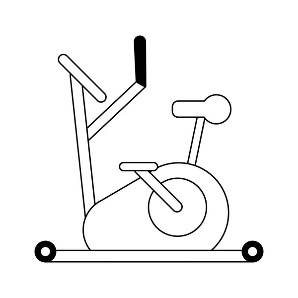 Spinning sportschool manchine zwart-wit — Stockvector