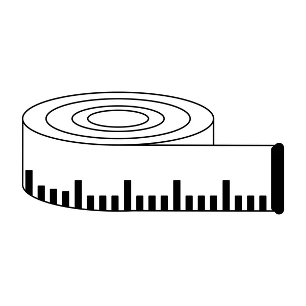 Measurement tape isolated black and white — Stock Vector