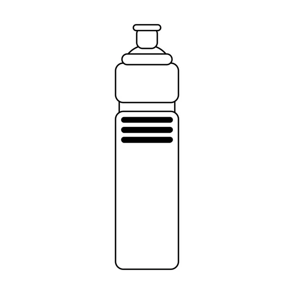 Water bottle isolated black and white — Stock Vector