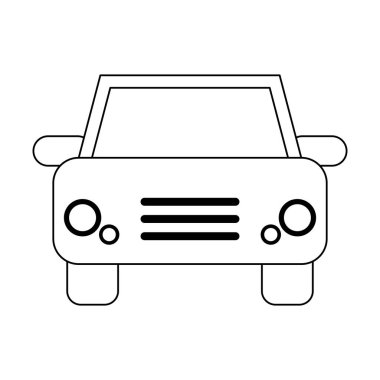 araba araç frontview siyah ve beyaz izole