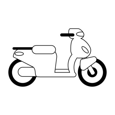 Scooter motosiklet araç siyah ve beyaz