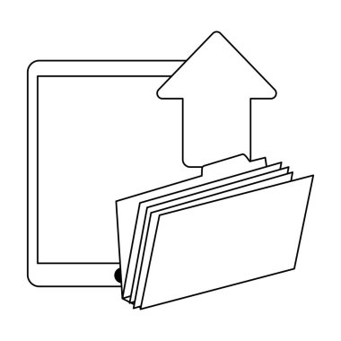 belge siyah ve beyaz ile karşıya yükleme klasörü tablet