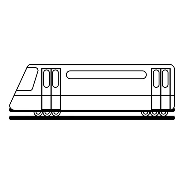 Zug Auf Schienen Seitenansicht Isolierter Vektor Illustration Grafik Design — Stockvektor