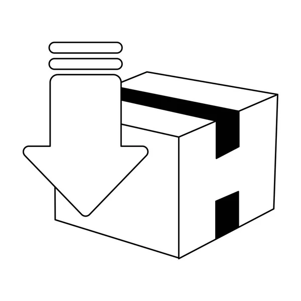 黒と白のファイルのダウンロード ボックス — ストックベクタ