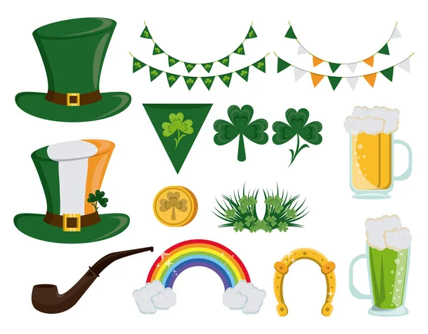 Saint patricks day icons — Stock Vector