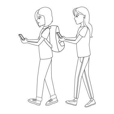 Genç kadın karikatür