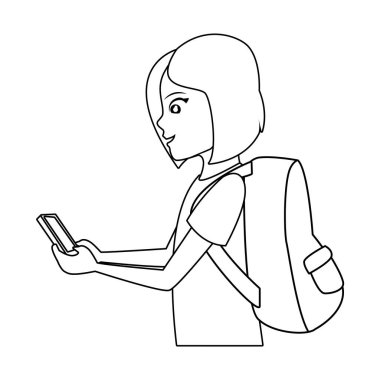 Genç kadın çizgi film