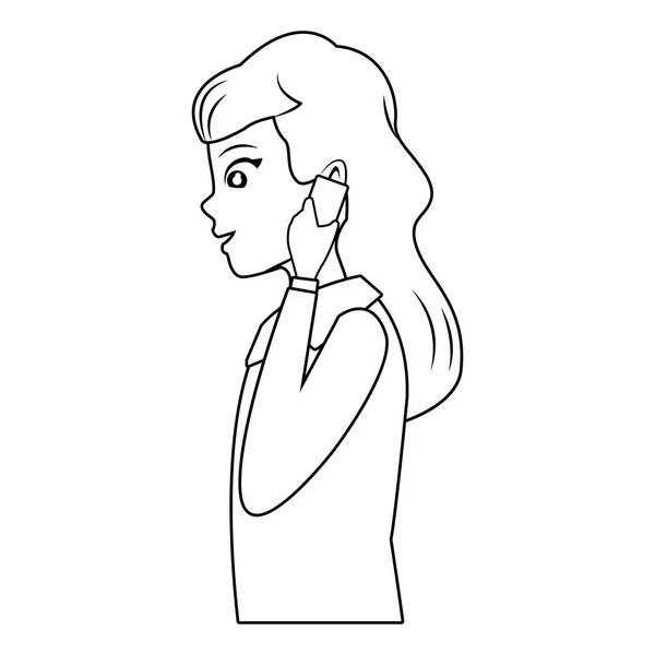 Dibujos animados de mujer joven — Vector de stock