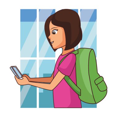 Genç kadın çizgi film