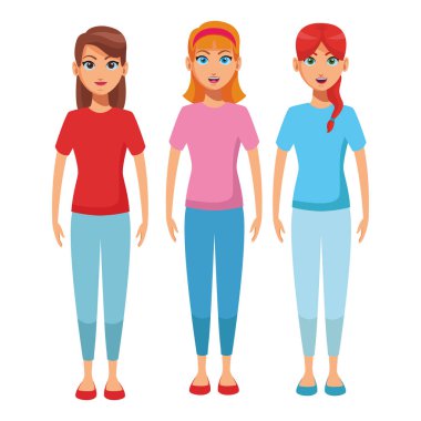 Genç kadın vücut çizgi film