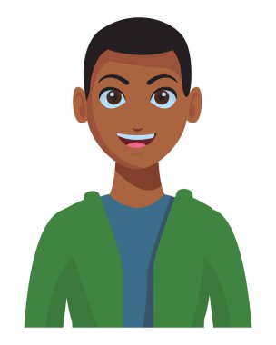 Genç adam upperbody çizgi film