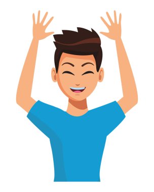 Genç adam upperbody çizgi film