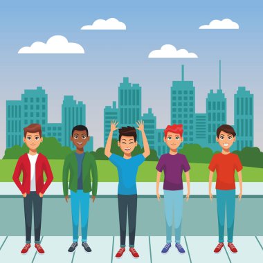 genç adam çizgi film