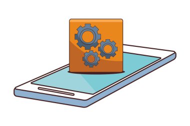 teknoloji smartphone çizgi film