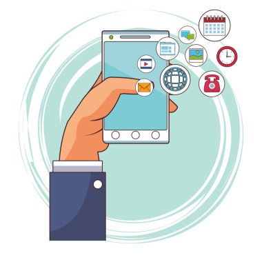 teknoloji smartphone çizgi film