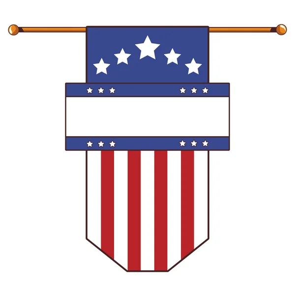 Bandiera americana cartone animato — Vettoriale Stock