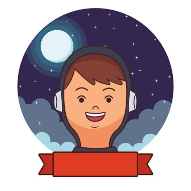 uzay astronot yüz çizgi film