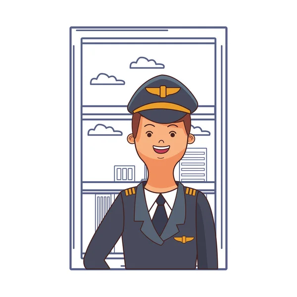 Airliner Pilot Smiling Profile Cartoon Stock Vector Image By ©jemastock