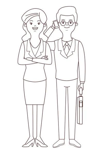 Homme d'affaires et femme d'affaires — Image vectorielle