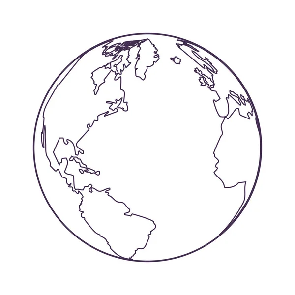 Icône isolée globe — Image vectorielle