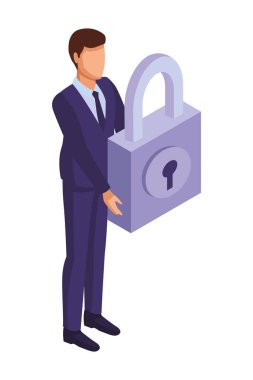 asma kilit ile işadamı