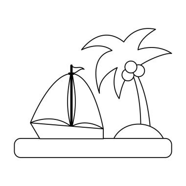 Yaz ve tatil siyah ve beyaz