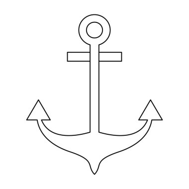 Deniz sembol siyah ve beyaz çapa