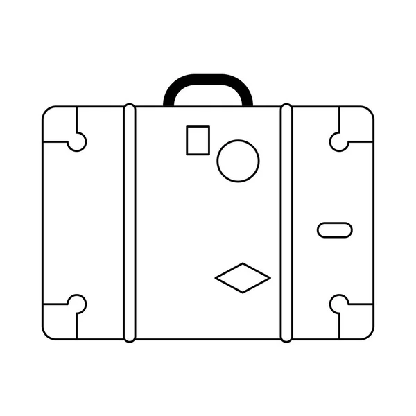 Valise de voyage symbole noir et blanc — Image vectorielle