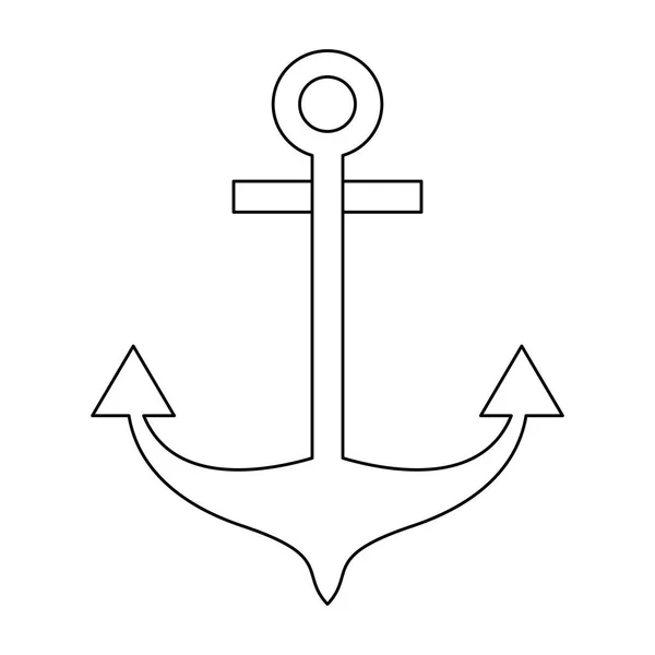 Anker marine symbol schwarz und weiß — Stockvektor