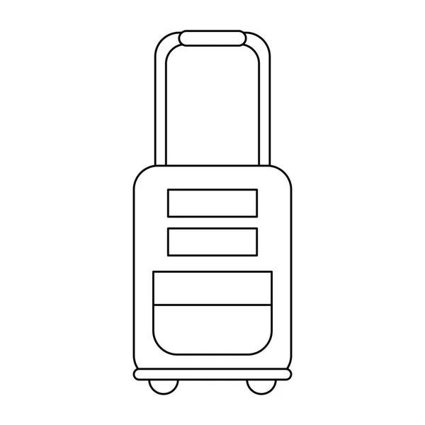 Bagages de voyage isolés noir et blanc — Image vectorielle