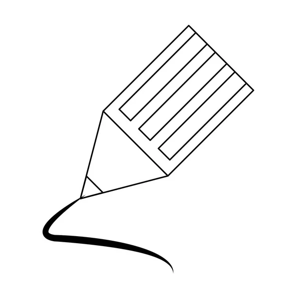 Símbolo de dibujo a lápiz blanco y negro — Vector de stock