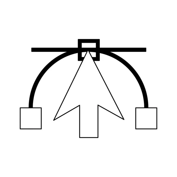 Cursor en vector symbool zwart-wit — Stockvector