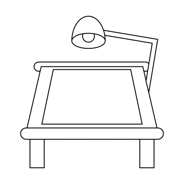 Mesa de dibujo con escritorio blanco y negro claro — Archivo Imágenes Vectoriales