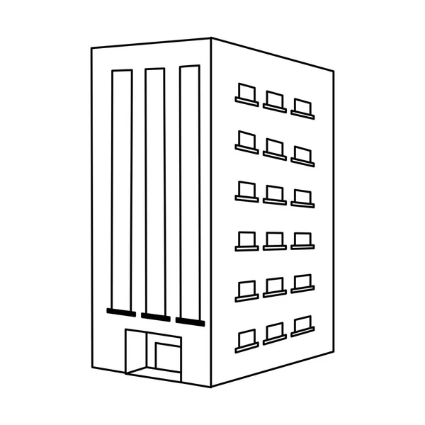 Zakelijke gebouw vastgoed zwart-wit — Stockvector