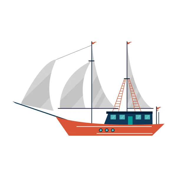 Nave di mare barca — Vettoriale Stock