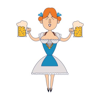 Bavyera kadın oktoberfest çizgi film