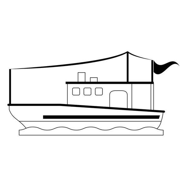 Barco de mar — Vector de stock