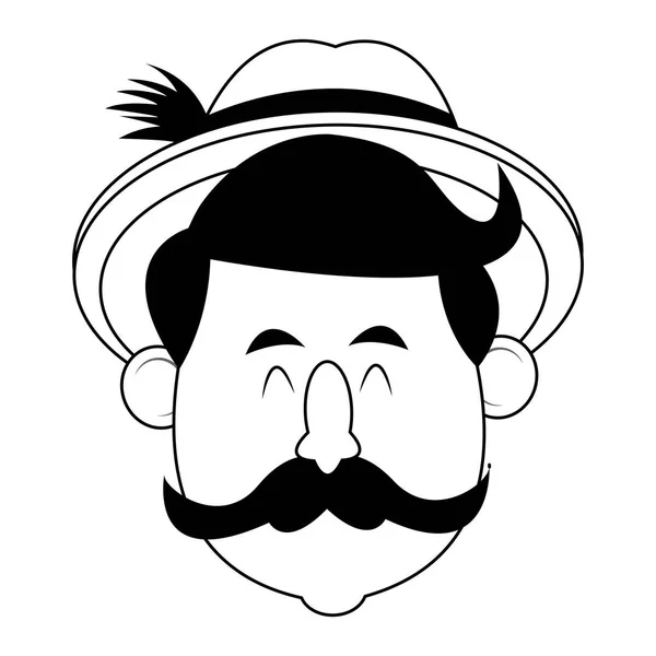 Hombre bávaro oktoberfest dibujos animados — Vector de stock