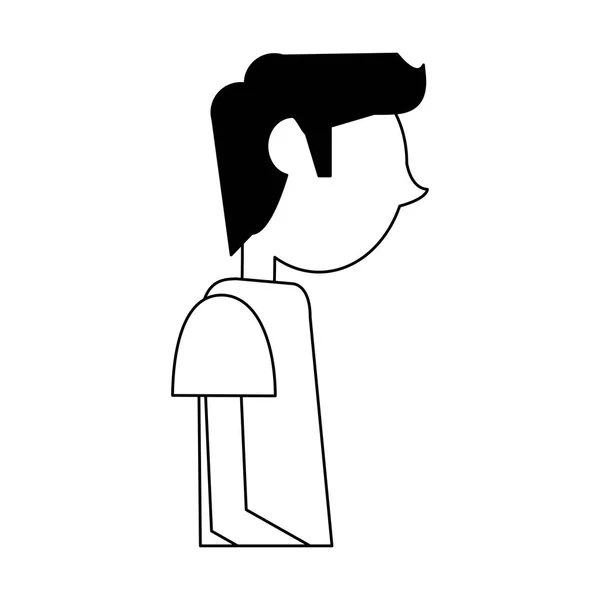 Perfil de hombre joven — Vector de stock