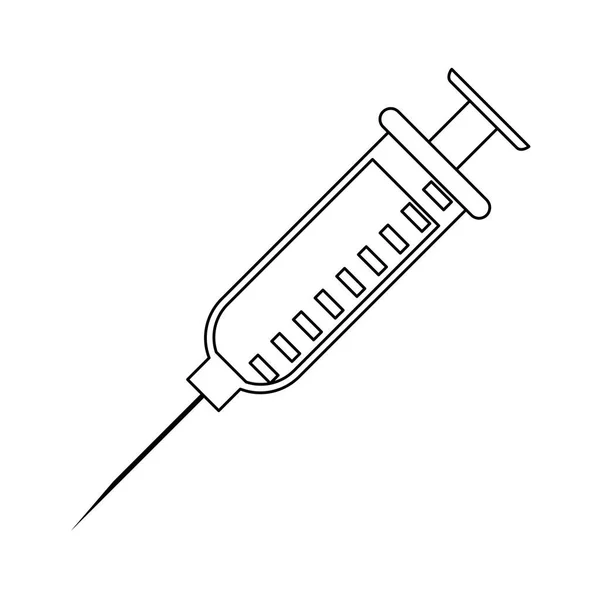 Siringa dentale simbolo in bianco e nero — Vettoriale Stock