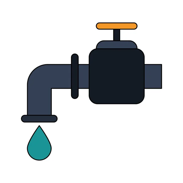 Water tap with drop — Stock Vector