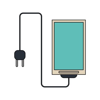 kablo ve fiş ile Smartphone