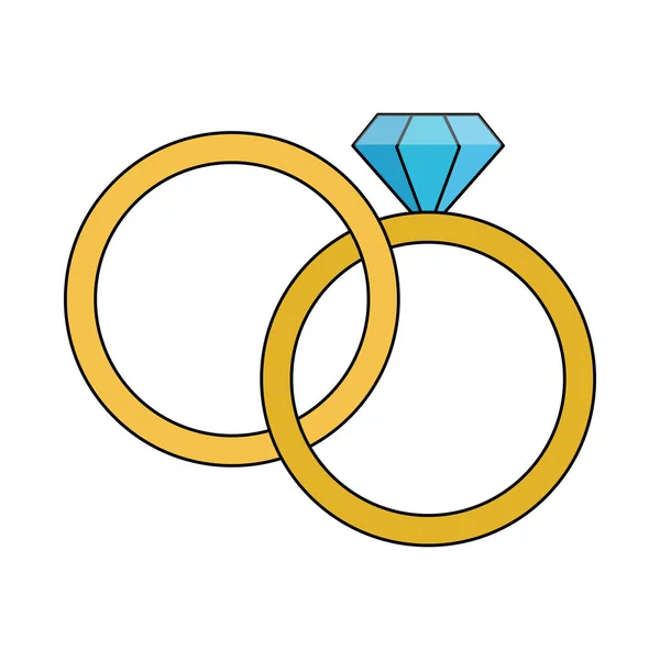 Bagues de mariage avec diamant — Image vectorielle